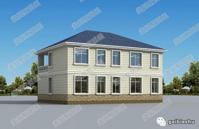 30萬(wàn)以內(nèi)二層自建房全套CAD施工圖，14×11米6臥帶車(chē)庫(kù)