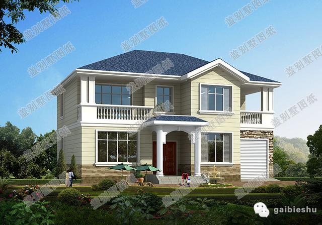 30萬(wàn)以內(nèi)二層自建房全套CAD施工圖，14×11米6臥帶車(chē)庫(kù)