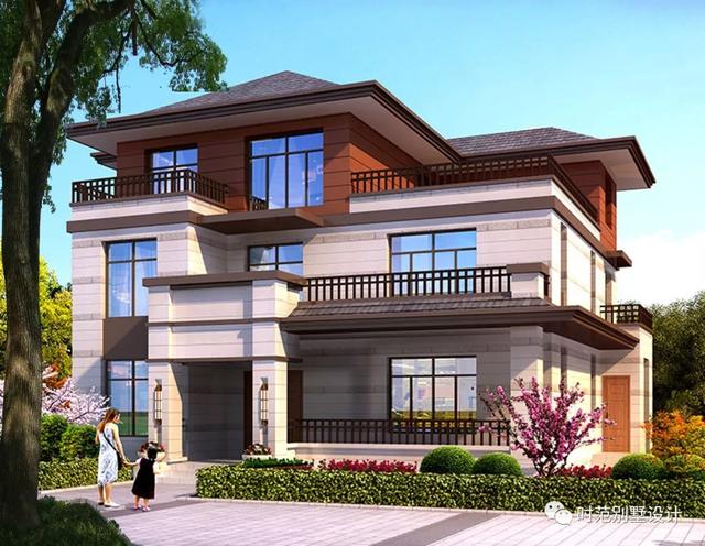 14x13米三層新中式別墅設(shè)計(jì)圖，大氣美觀適合自建，比歐式更簡(jiǎn)約、更耐看。