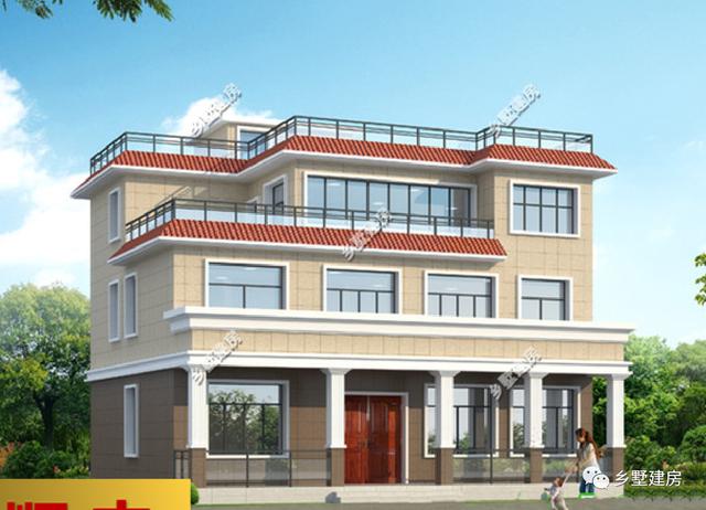 兩款平頂別墅設計圖，平屋頂造價低，簡單實用，適合糧食晾曬