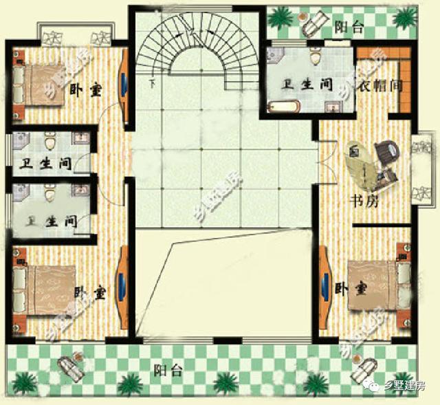 兩款平頂別墅設計圖，平屋頂造價低，簡單實用，適合糧食晾曬