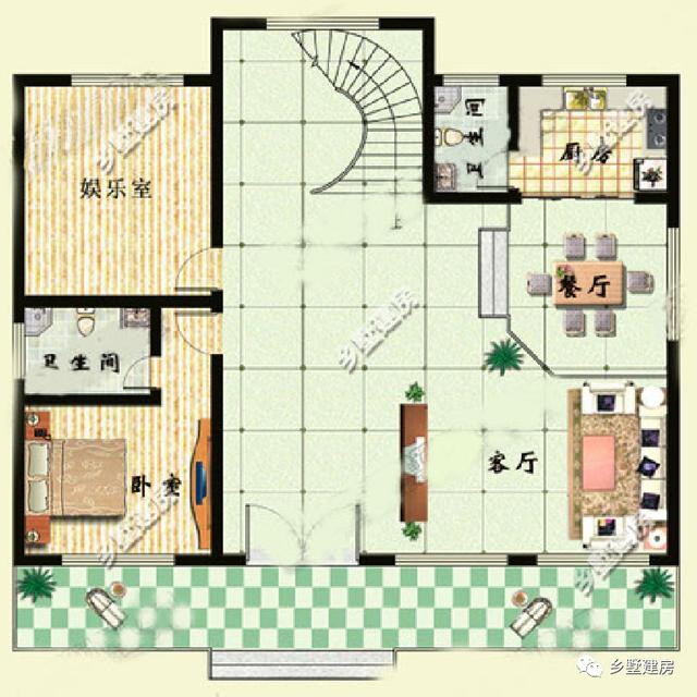 兩款平頂別墅設計圖，平屋頂造價低，簡單實用，適合糧食晾曬
