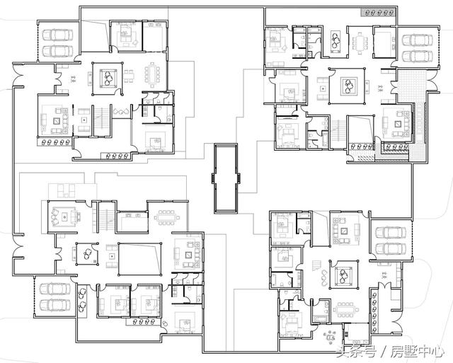 三兄弟合力建的四棟別墅設計圖，一棟給父母，方便以后照顧父母