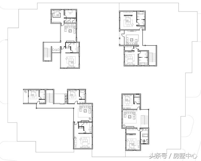 三兄弟合力建的四棟別墅設計圖，一棟給父母，方便以后照顧父母