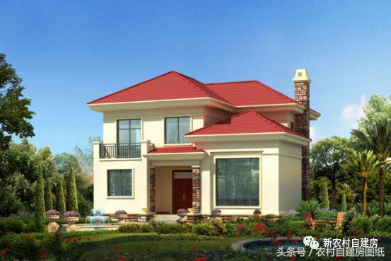 復(fù)式二層農(nóng)村別墅設(shè)計(jì)圖，帶柴火灶和露臺(tái)，浪漫簡(jiǎn)約，時(shí)尚經(jīng)典