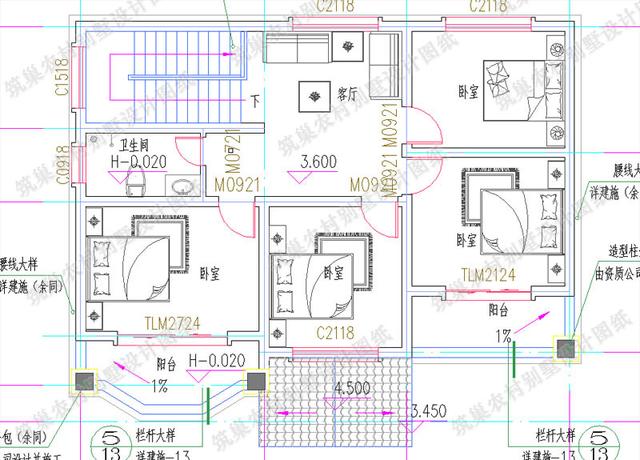 二層農(nóng)村小別墅全套施工圖，美觀大氣，足夠滿足居住和日常享受