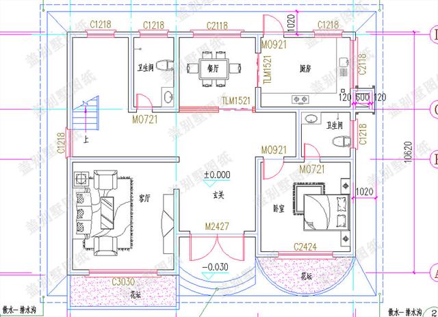 二層帶雙露臺(tái)+落地窗別墅設(shè)計(jì)圖，營(yíng)造一種讓人居住舒適的生活環(huán)境