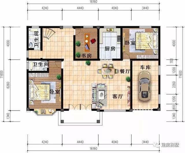 3棟開間16.1米的農(nóng)村別墅設(shè)計圖，每一款都很大氣