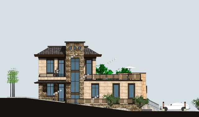 二層新中式獨(dú)棟別墅設(shè)計(jì)，空間利用合理，氣派奢華