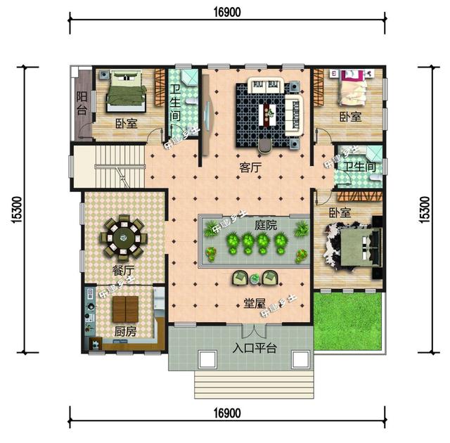 二層新中式獨(dú)棟別墅設(shè)計(jì)，空間利用合理，氣派奢華