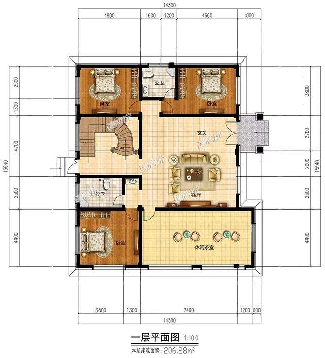 這款二層別墅設(shè)計(jì)圖，占地兩百多平方，外型極美，絕對(duì)稱(chēng)得上是豪宅