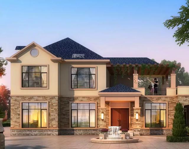 這款二層別墅設(shè)計(jì)圖，占地兩百多平方，外型極美，絕對(duì)稱(chēng)得上是豪宅