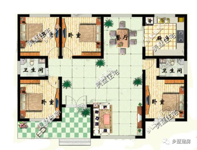 適合在農(nóng)村養(yǎng)老居住的一層別墅設(shè)計圖，趕緊回家給父母建一棟吧