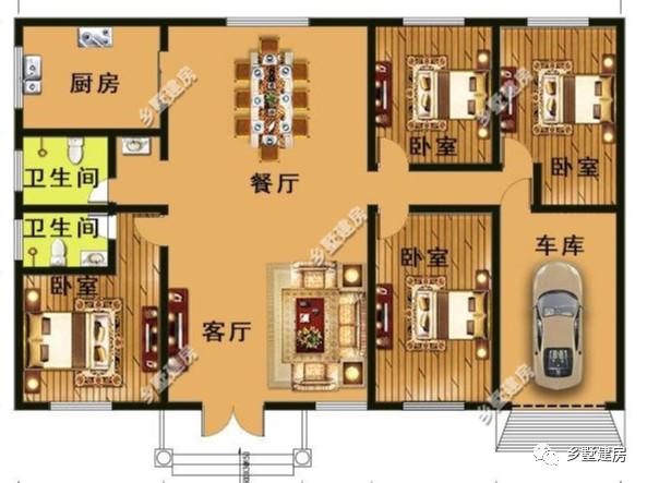 適合在農(nóng)村養(yǎng)老居住的一層別墅設(shè)計圖，趕緊回家給父母建一棟吧