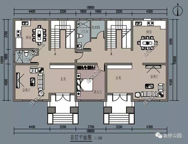 18X10米雙拼別墅設(shè)計(jì)圖，兄弟姐妹多蓋這樣的房，造價(jià)不高還很實(shí)用