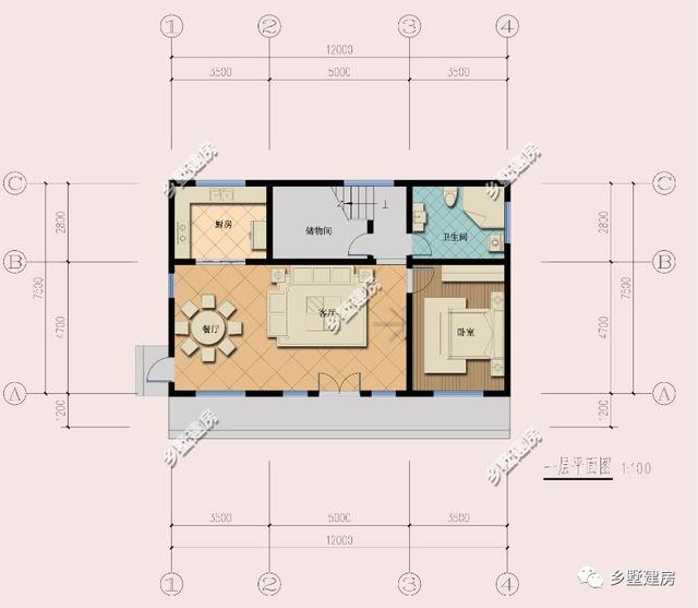 新中式農(nóng)村別墅設(shè)計(jì)圖，端莊典雅、莊重大氣