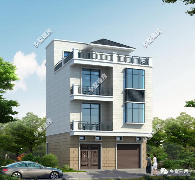 現代風別墅設計圖，簡約時尚，可商住兩用