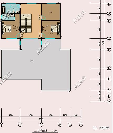 三層自建別墅設(shè)計圖，有院子+雙廚房+大露臺，附裝修圖