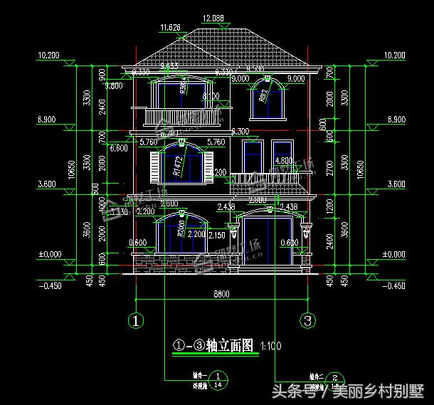 35萬(wàn)農(nóng)村三層自建房設(shè)計(jì)圖，外觀新穎別墅，布局好，建成氣派倍有面