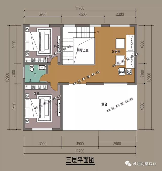 11x11米小戶型三層新中式農(nóng)村別墅設計圖，布局合理實用，適合農(nóng)村自建