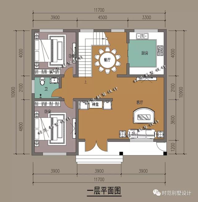 11x11米小戶型三層新中式農(nóng)村別墅設計圖，布局合理實用，適合農(nóng)村自建