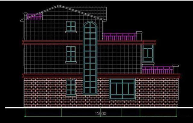 二層半結構的農村小別墅設計圖，帶小院，非常大方。