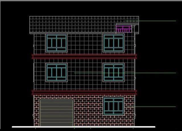 二層半結構的農村小別墅設計圖，帶小院，非常大方。