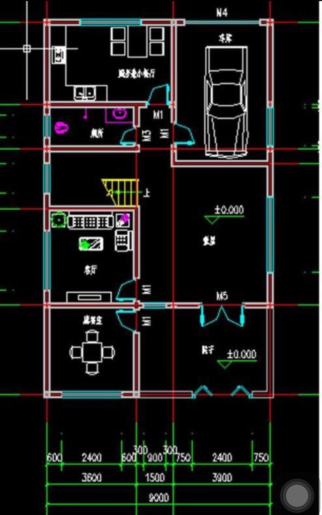 二層半結構的農村小別墅設計圖，帶小院，非常大方。