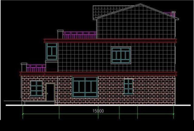 二層半結構的農村小別墅設計圖，帶小院，非常大方。
