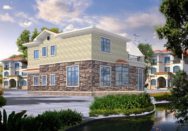 二層農(nóng)村別墅設(shè)計(jì)圖，占地面積165平方，經(jīng)濟(jì)實(shí)用。