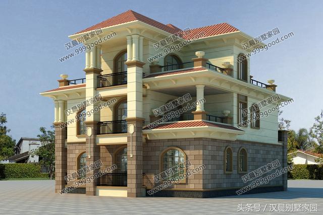 兩款三層復式別墅設計圖，帶入戶式車庫設計和大露臺，顏值美出新高度。