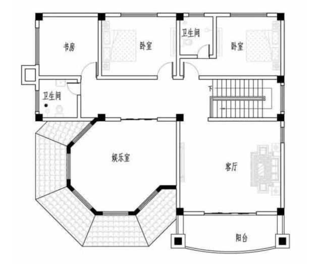 占地帶堂屋等傳統(tǒng)功能的二層別墅設(shè)計(jì)圖，建成這么實(shí)用的房子，鄰居看后肯定會眼紅的。