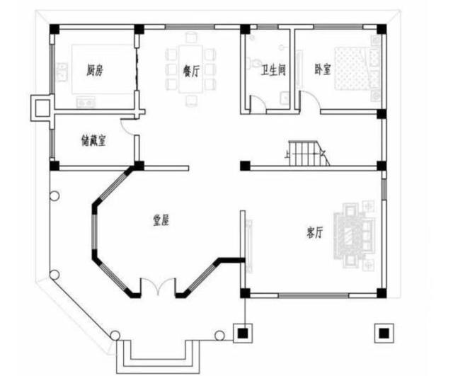 占地帶堂屋等傳統(tǒng)功能的二層別墅設(shè)計(jì)圖，建成這么實(shí)用的房子，鄰居看后肯定會眼紅的。