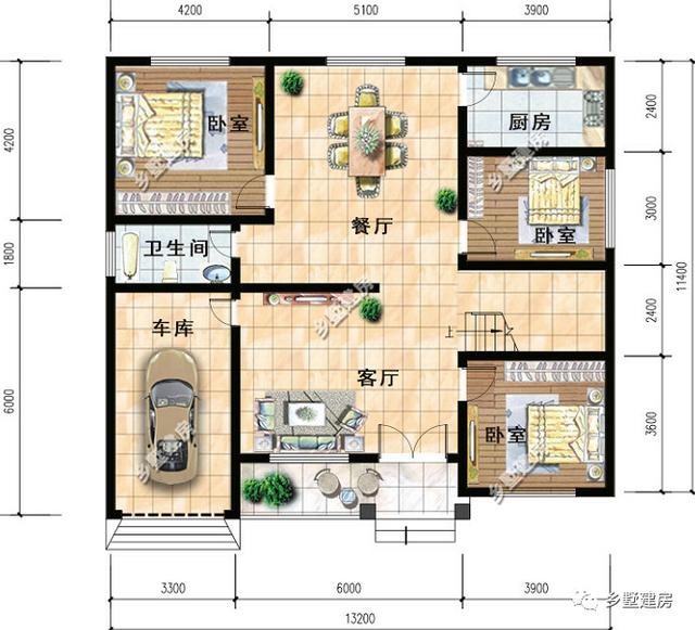 兩棟一層別墅設(shè)計(jì)圖，帶車庫(kù)，造價(jià)12萬，你心動(dòng)嗎？