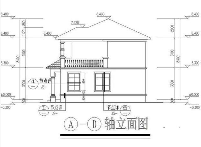 占地120平米的二層簡潔小洋樓，6間臥室加書房，造價25萬。