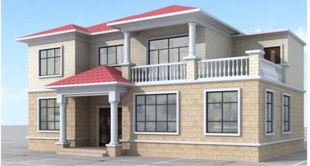 占地120平米的二層簡潔小洋樓，6間臥室加書房，造價25萬。