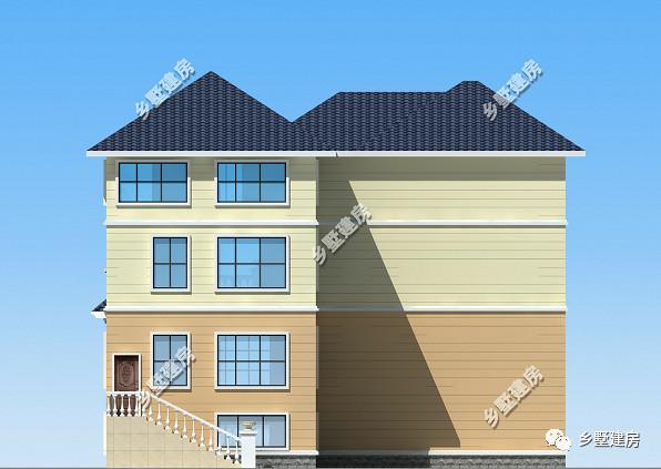 三層現(xiàn)代田園風(fēng)別墅設(shè)計(jì)圖，帶大露臺+老虎窗，造價(jià)40萬左右。