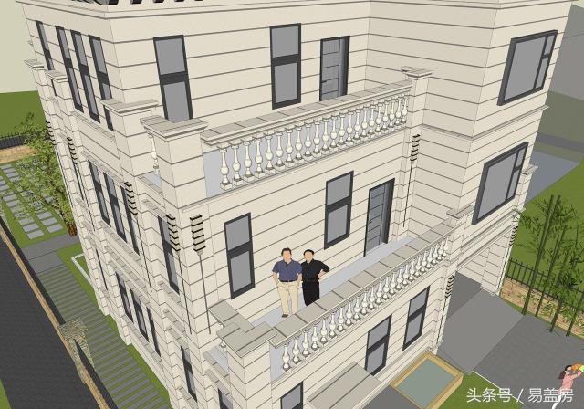 14X11歐式三層別墅設(shè)計圖，造型霸氣，引鄰里羨慕，主體造價53萬。