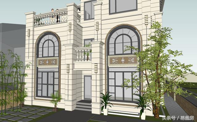 14X11歐式三層別墅設(shè)計圖，造型霸氣，引鄰里羨慕，主體造價53萬。