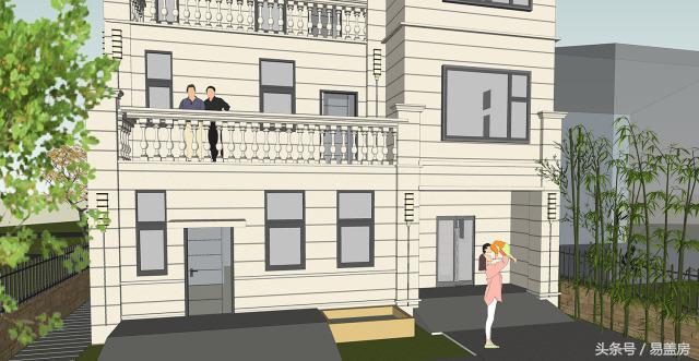 14X11歐式三層別墅設(shè)計圖，造型霸氣，引鄰里羨慕，主體造價53萬。