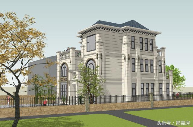 14X11歐式三層別墅設(shè)計圖，造型霸氣，引鄰里羨慕，主體造價53萬。