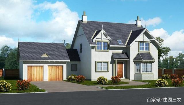 帶雙車庫的農(nóng)村自建二層別墅設(shè)計圖，寬敞實用，真不錯！