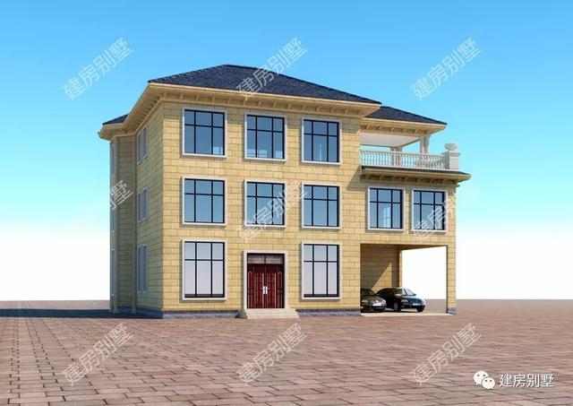 16.9×12.7三層別墅設(shè)計(jì)圖，帶開放式車庫，室內(nèi)布局是真實(shí)用真方便。