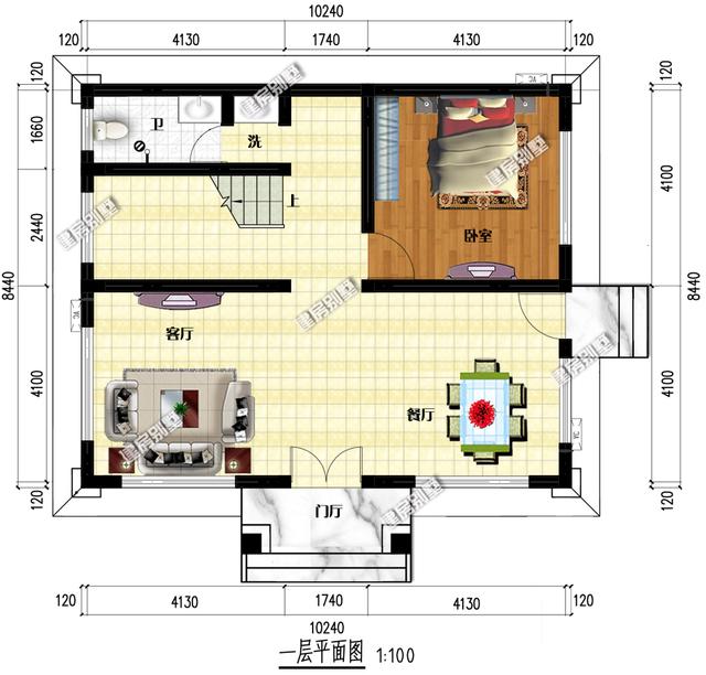 10.24x8.44農(nóng)村三層農(nóng)村別墅設(shè)計(jì)圖，農(nóng)村人都特別喜歡。