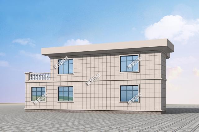 16mx8m二層平頂別墅設(shè)計圖，帶車庫，很適合在北方建設(shè)。