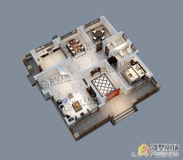 12.6x12.2二層簡歐小別墅設(shè)計圖，造價30萬以內(nèi)。