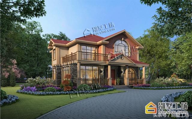 12.6x12.2二層簡歐小別墅設(shè)計圖，造價30萬以內(nèi)。