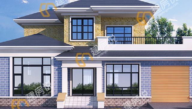 二層現(xiàn)代別墅設(shè)計(jì)圖，占地151平方米，帶車庫(kù)，時(shí)尚大方。