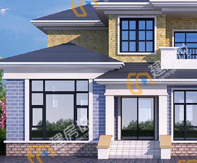 二層現(xiàn)代別墅設(shè)計(jì)圖，占地151平方米，帶車庫(kù)，時(shí)尚大方。