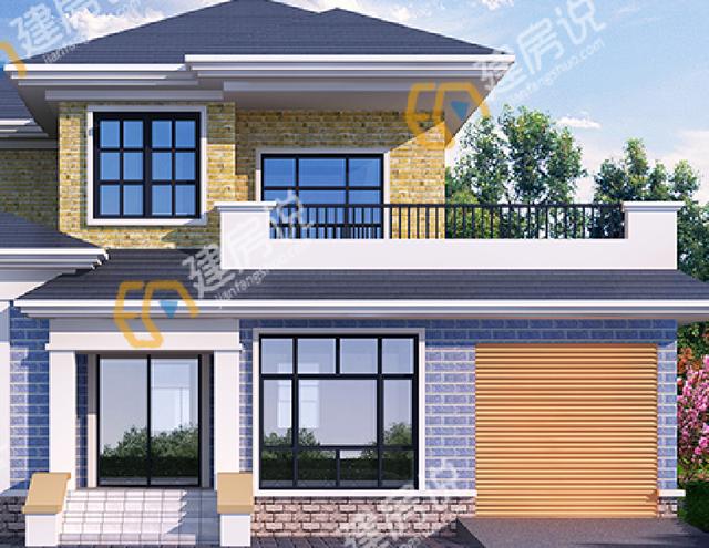 二層現(xiàn)代別墅設(shè)計(jì)圖，占地151平方米，帶車庫(kù)，時(shí)尚大方。